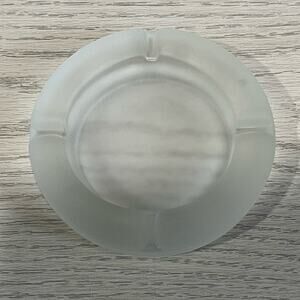 Indiana Tiara Satin Frosted Glass Ashtray Vintage 1950s USA Made 4.5" Diameter